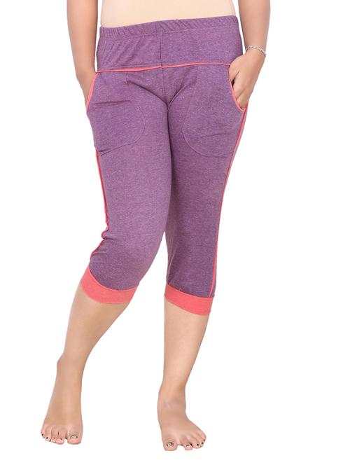 purple cotton capri - 12578913 - Standard Image - 1