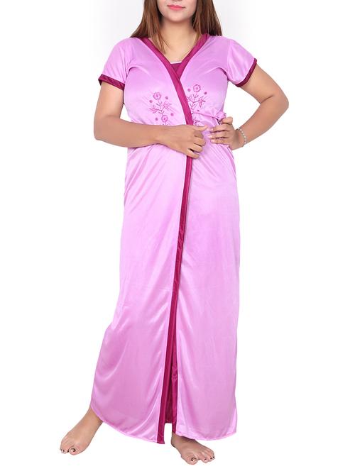 pink satin gown set - 12578951 - Very Small Image - 1