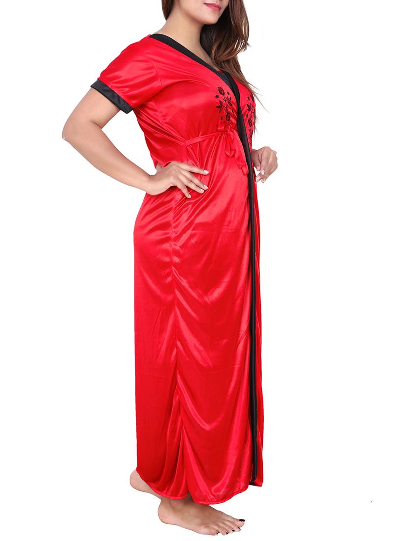 red satin gown set - 12578994 - Zoom Image - 2