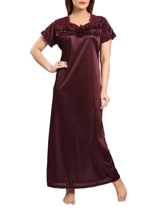 brown satin gown - 12578999 - Standard Image - 1