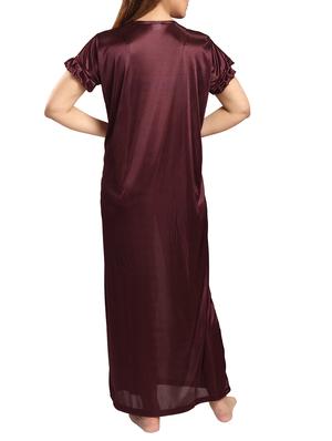 brown satin gown - 12578999 - Standard Image - 3