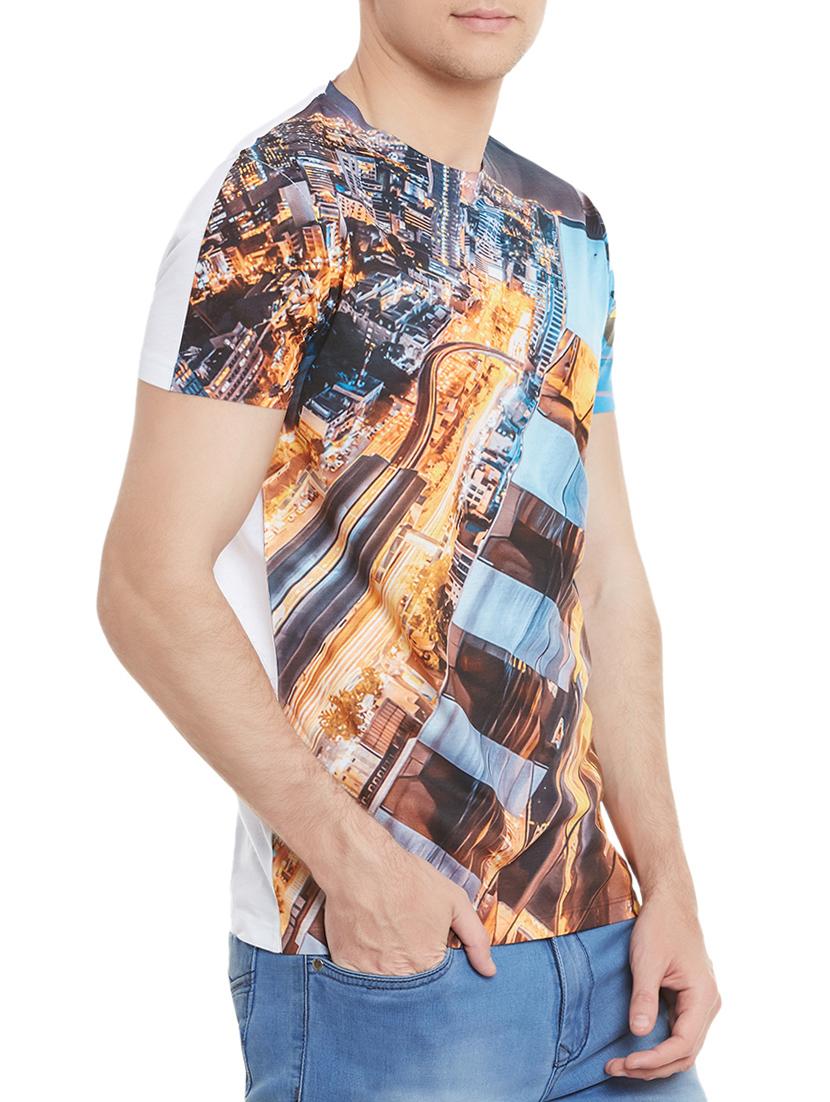 multi colored polyester front print tshirt - 12579602 - Zoom Image - 2