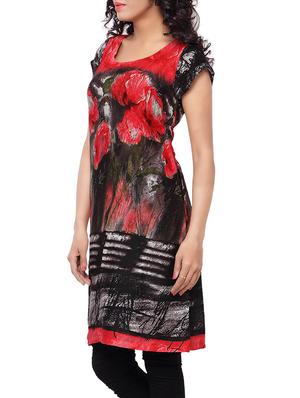black rayon straight kurta - 12579839 - Standard Image - 2