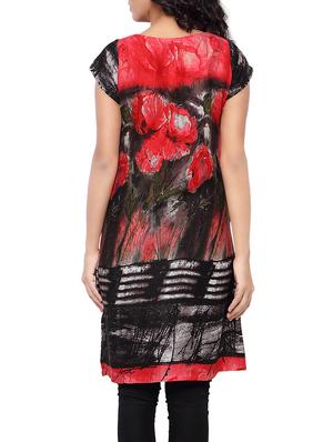 black rayon straight kurta - 12579839 - Standard Image - 3