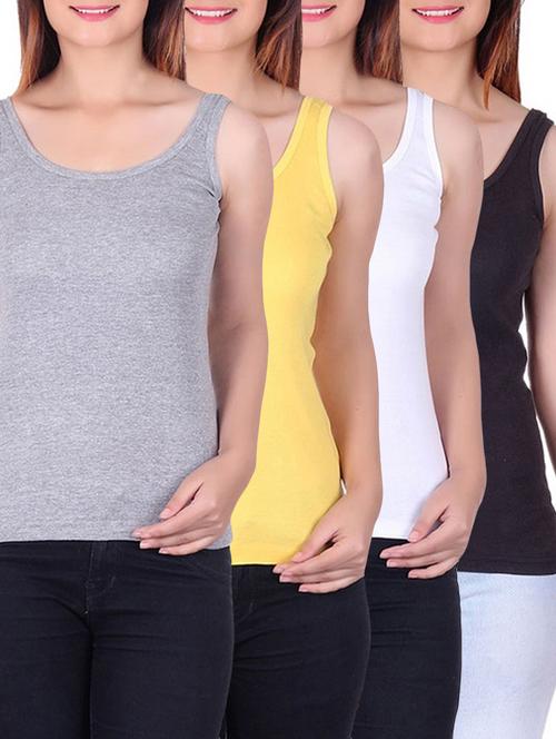 set of 4 multicolored cotton camisoles - 12580575 - Standard Image - 1