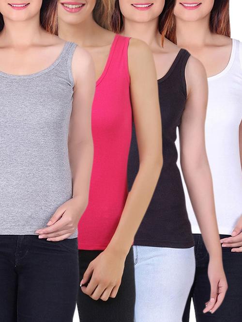 set of 4 multicolored cotton tank tees - 12580656 - Standard Image - 1