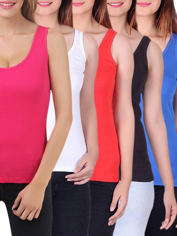 set of 5 multicolored cotton tank tees - 12580662 - Zoom Image - 1