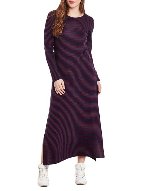 navy blue jersey maxi dress - 12581185 - Standard Image - 1