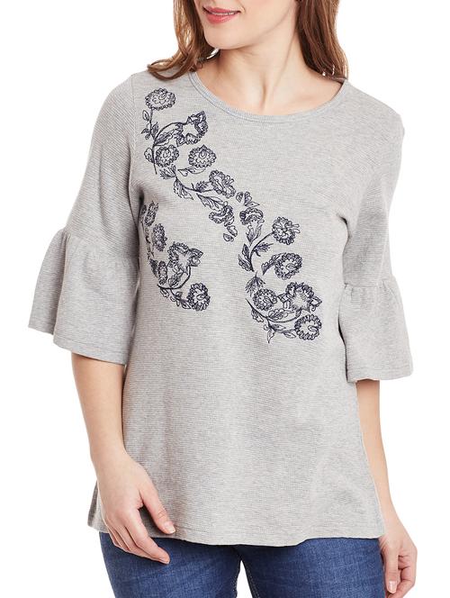 grey jersey top - 12581190 - Standard Image - 1