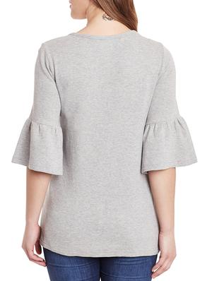 grey jersey top - 12581190 - Standard Image - 3