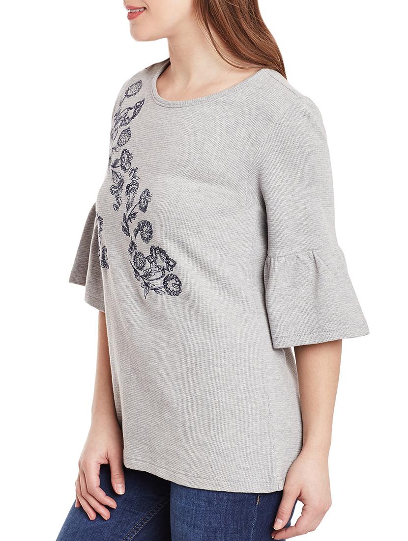 grey jersey top - 12581190 - Zoom Image - 2