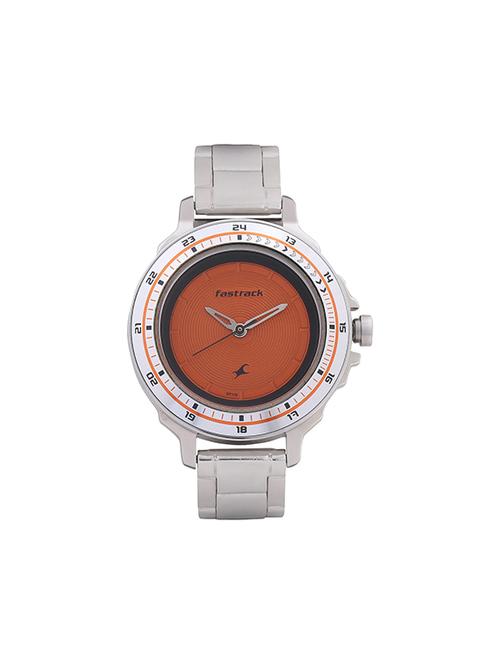 fastrack analog orange dial women's watch - 6135sm02 - 12583589 - Very Small Image - 1