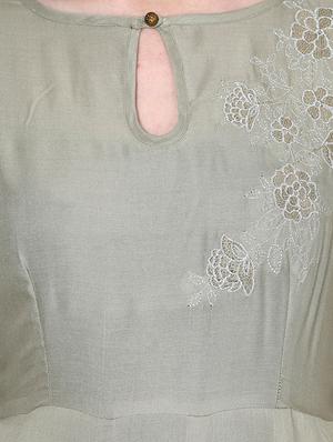 grey rayon anarkali kurta - 12584096 - Standard Image - 4