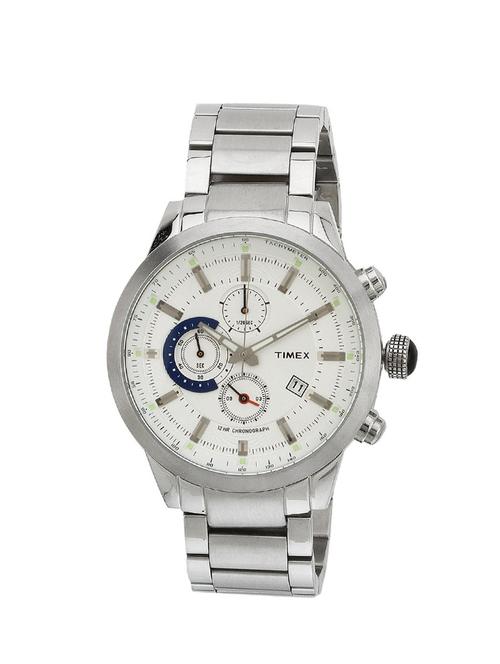 timex e class analogue silver dial chronograph men's watch - tw000y400 - 12584814 - Very Small Image - 1