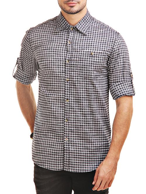 grey cotton casual shirt - 12585639 - Standard Image - 1