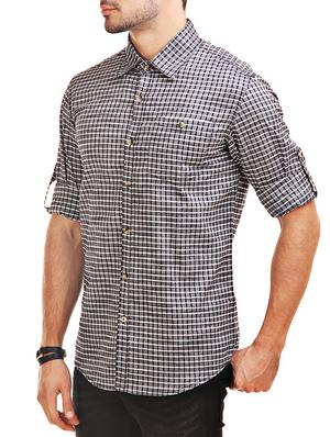 grey cotton casual shirt - 12585639 - Standard Image - 2