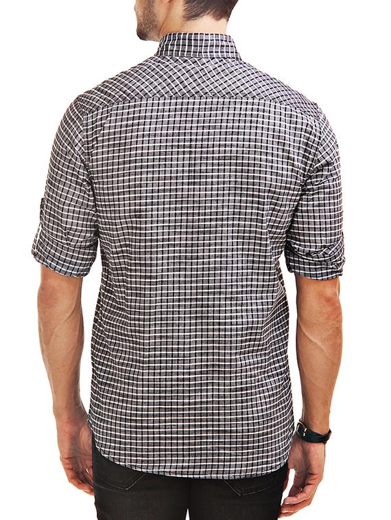 grey cotton casual shirt - 12585639 - Zoom Image - 3