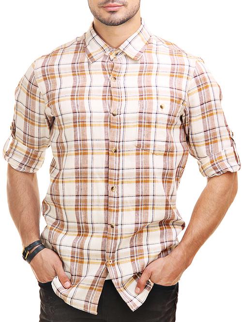 beige cotton casual shirt - 12585643 - Standard Image - 1