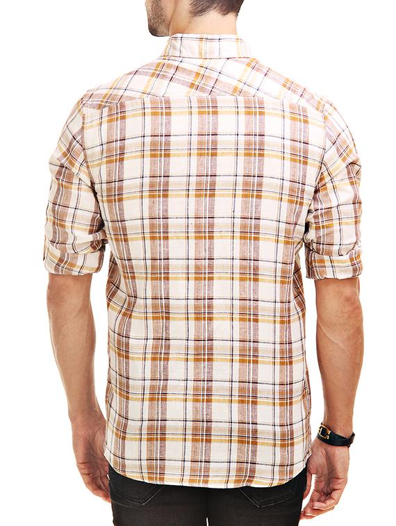 beige cotton casual shirt - 12585643 - Zoom Image - 3