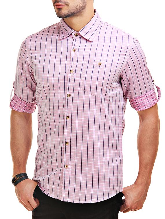 pink cotton casual shirt - 12585645 - Zoom Image - 2