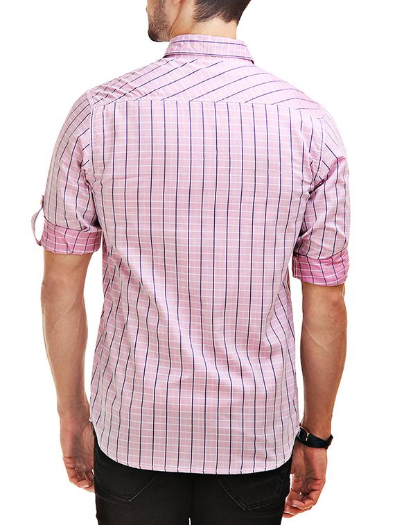 pink cotton casual shirt - 12585645 - Zoom Image - 3