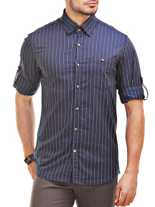 blue cotton casual shirt - 12585646 - Standard Image - 1