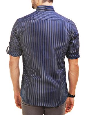 blue cotton casual shirt - 12585646 - Standard Image - 3