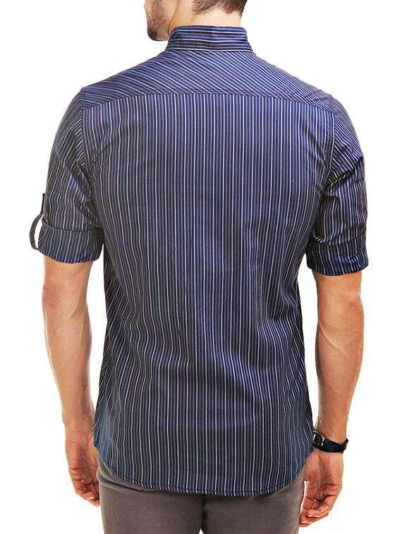 blue cotton casual shirt - 12585646 - Zoom Image - 3