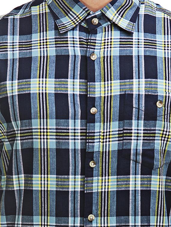 blue cotton casual shirt - 12585649 - Zoom Image - 4