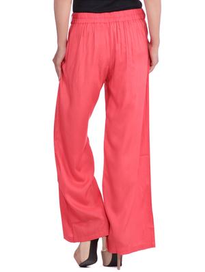 pink viscose palazzos - 12585786 - Standard Image - 3