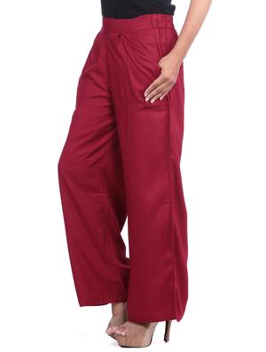 red viscose palazzos - 12585789 - Standard Image - 2