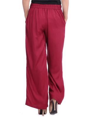 red viscose palazzos - 12585789 - Standard Image - 3