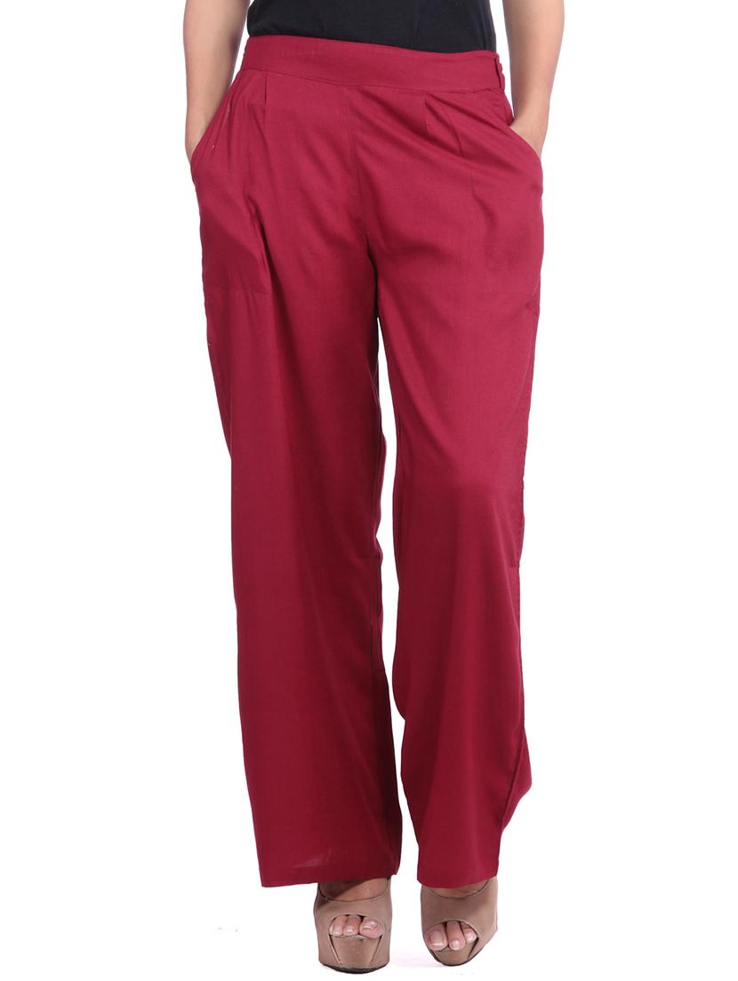 red viscose palazzos - 12585789 - Zoom Image - 1
