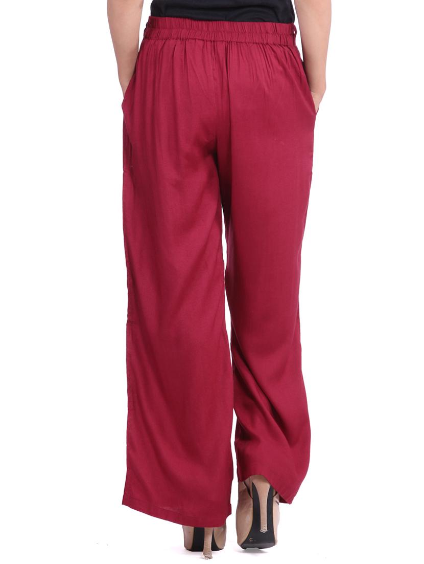 red viscose palazzos - 12585789 - Zoom Image - 3
