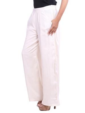 white viscose palazzos - 12585790 - Standard Image - 2