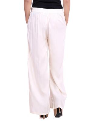 white viscose palazzos - 12585790 - Standard Image - 3