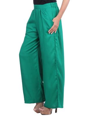 green viscose palazzos - 12585793 - Standard Image - 2