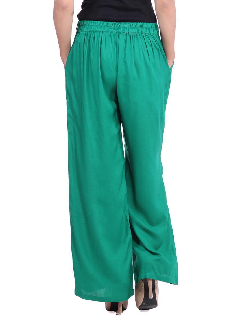 green viscose palazzos - 12585793 - Zoom Image - 3