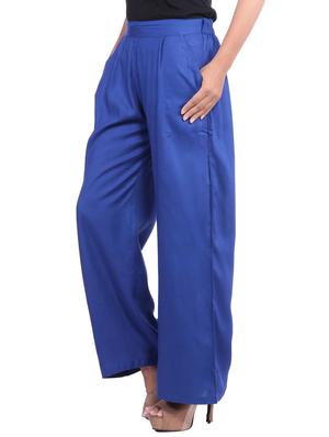 blue viscose palazzos - 12585794 - Standard Image - 2