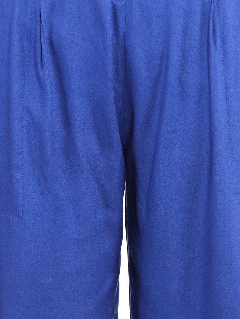 blue viscose palazzos - 12585794 - Zoom Image - 4