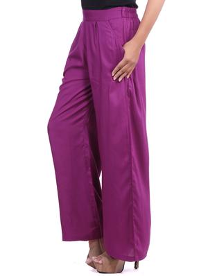 purple viscose palazzos - 12585795 - Standard Image - 2