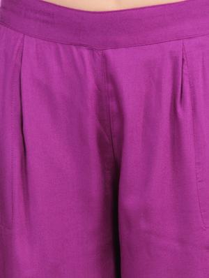 purple viscose palazzos - 12585795 - Standard Image - 4