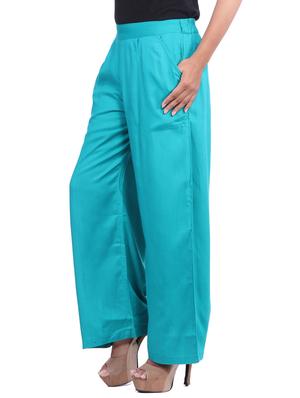 light blue viscose palazzos - 12585796 - Standard Image - 2