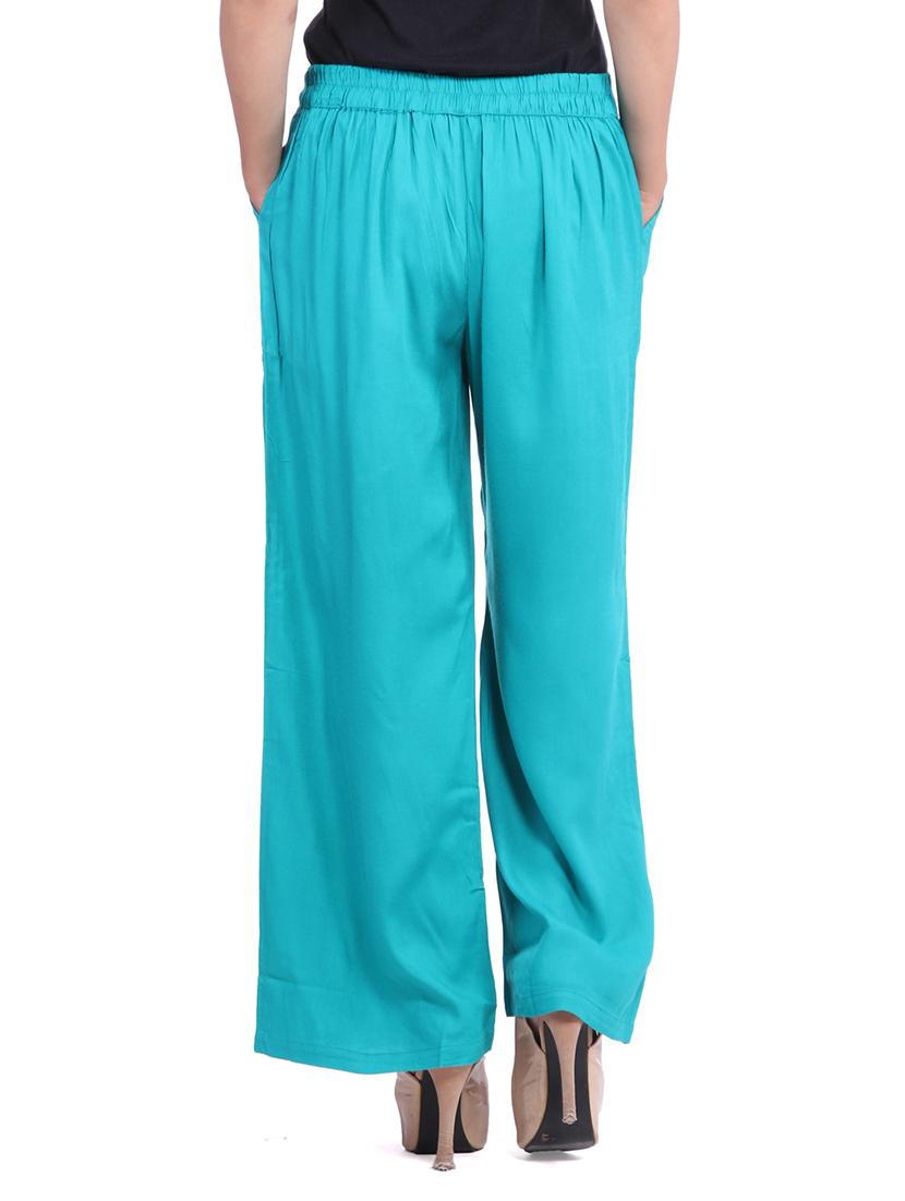 light blue viscose palazzos - 12585796 - Zoom Image - 3