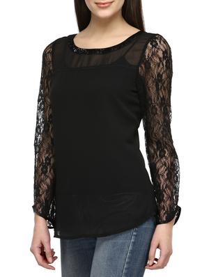black polyester regular top - 12585818 - Standard Image - 2