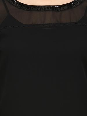 black polyester regular top - 12585818 - Standard Image - 4