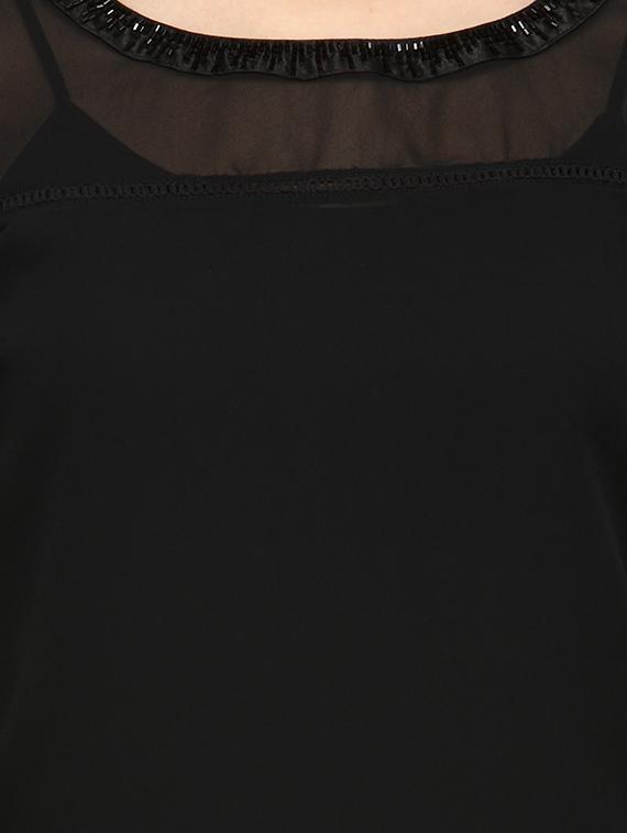 black polyester regular top - 12585818 - Zoom Image - 4