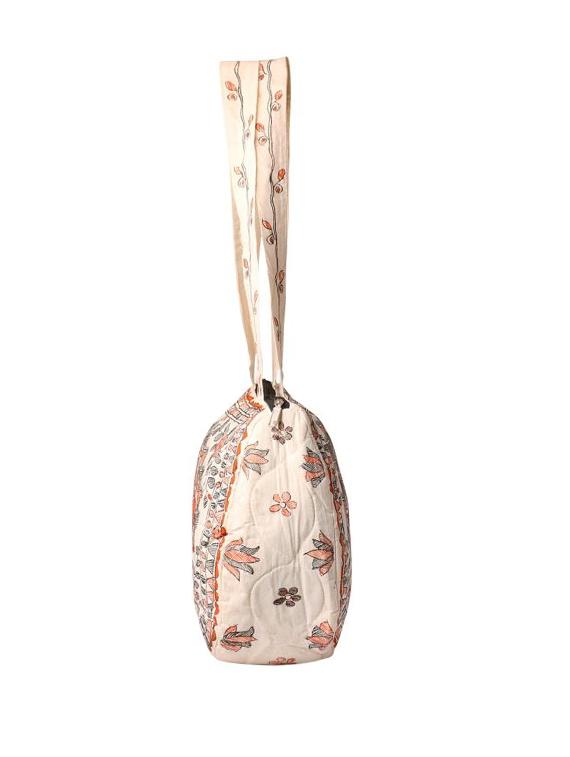 imithila pair of fishes in orange & black madhubani style handpainted shoulder bag for women and girls - 12586048 - Zoom Image - 5