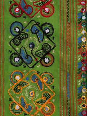 green cotton chanderi dupatta - 12586092 - Standard Image - 3