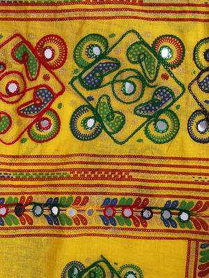 yellow cotton chanderi dupatta - 12586093 - Standard Image - 3